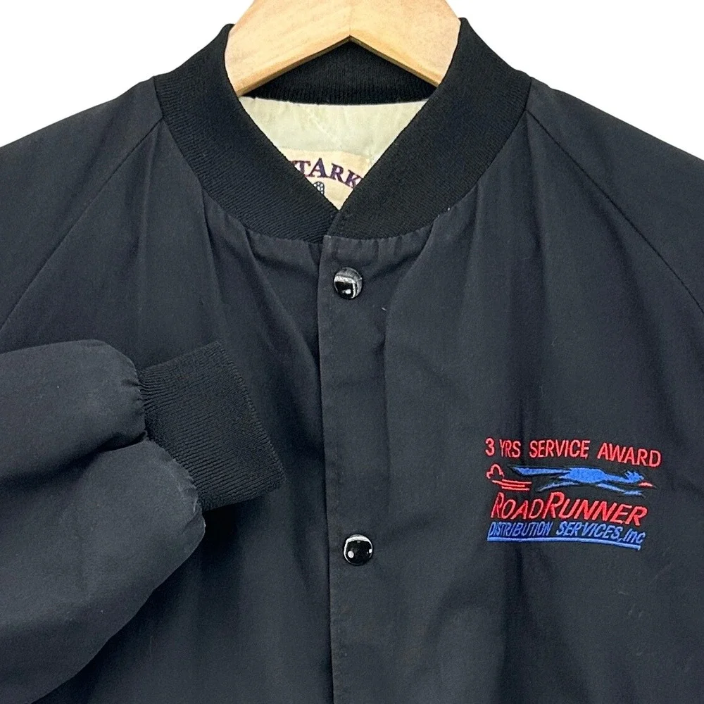VTG Westark USA RoadRunner Service Award Bomber Jacket Black‎ XL USA Made 1990s